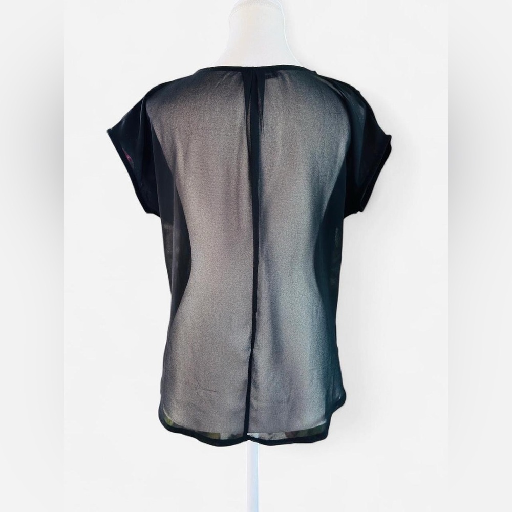 Satrangi Bonanza Sheer Black Embroidered Blouse Size Small - Picture 4 of 5